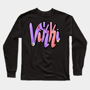 Vikki Girls and womens Personalized Custom name Vikki, Victoria,Vicky Long Sleeve T-Shirt